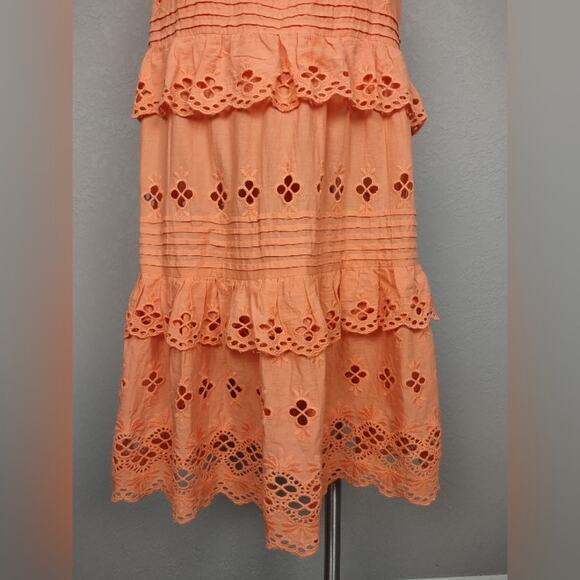Lovers and Friends Dallas Midi 100% Cotton Dress in Peach Size Small Flawed - Picture 13 of 16